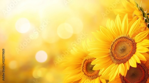 Golden Sunflowers in a Field of Warm Light