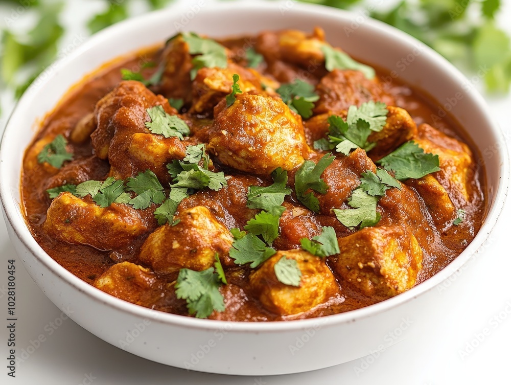 Delicious Homemade Chicken Curry in Rustic Wooden Bowl Delicious Homemade Chicken Curry in Rustic Wooden Bowl
