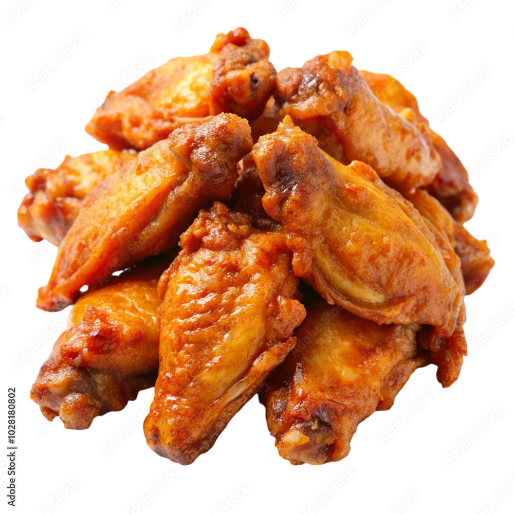 Hot and saucy chicken wings with crispy skin, a perfect snack or appetizer for gatherings, parties, or casual meals. Hot and saucy chicken wings with crispy skin, a perfect snack or appetizer for gatherings, parties, or casual meals.