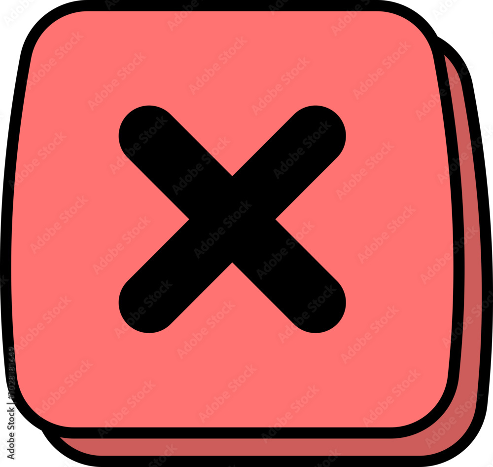 Obraz premium Red no, wrong, fail checkmark button illustration