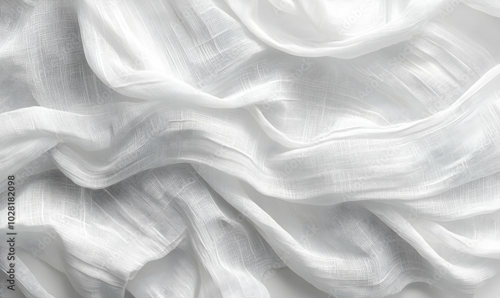 Fototapeta premium White Sheer Fabric Texture.