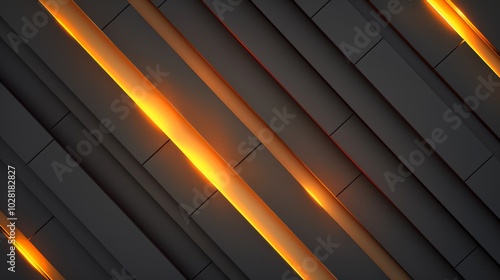 Wallpaper Abstract modern background with black stripes intersected by glowing orange lines photo