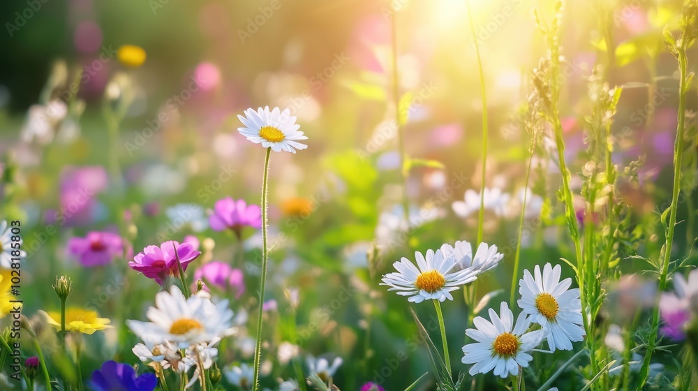 Sunlit Meadow with Daisies Sunlit Meadow with Daisies