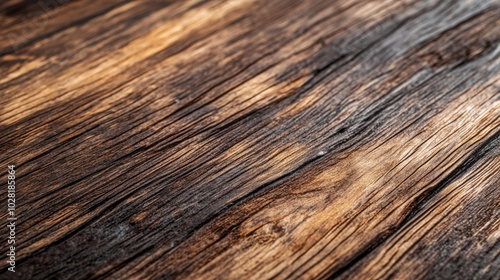 Close-up of Weathered Wooden Grain Texture