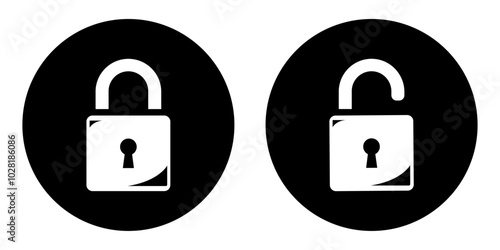  Lock and unlock icon privacy symbol , close and open locks,  Locked and unlocked black icon,  lock, icon, unlock, locker, secret