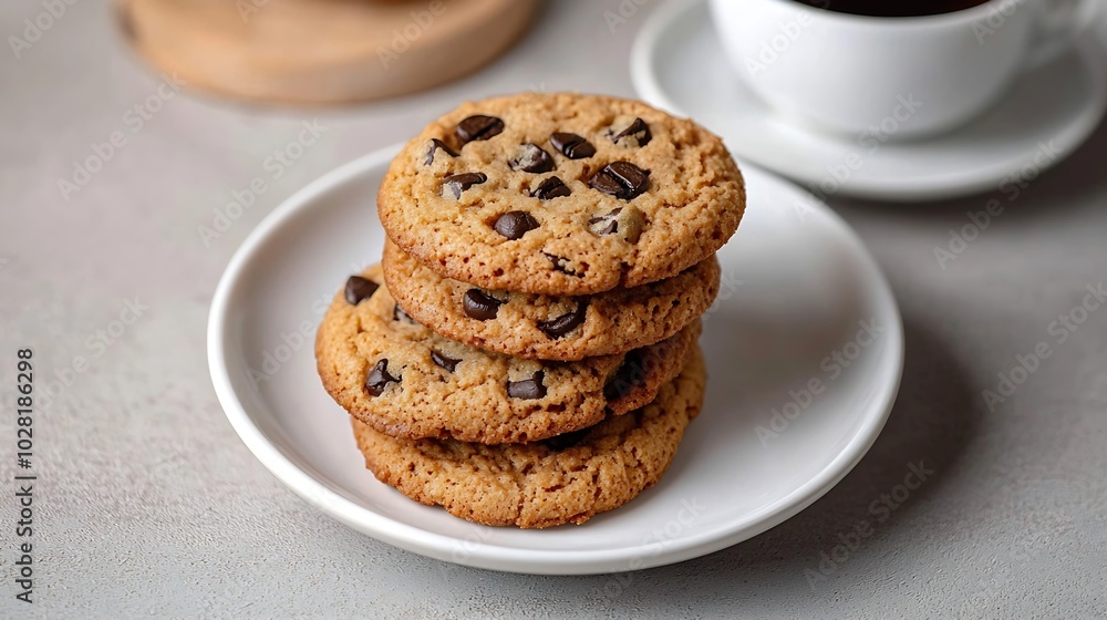 A cup of coffee with cookies Breakfast table : Generative AI A cup of coffee with cookies Breakfast table : Generative AI