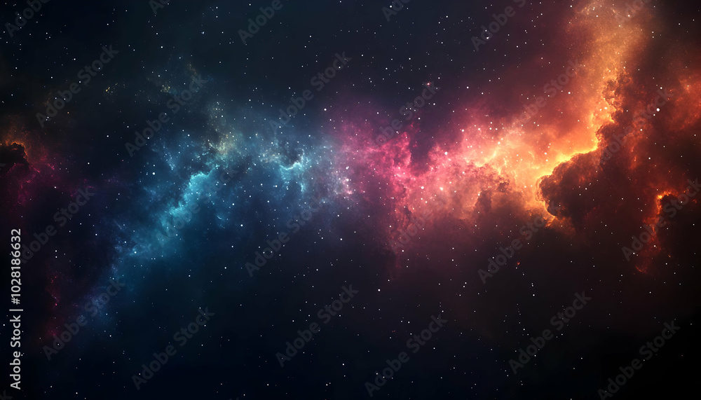 Naklejka premium Cosmic Nebula with Stars.