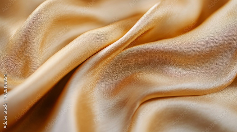 Abstract Draped Golden Silk Fabric Texture Abstract Draped Golden Silk Fabric Texture