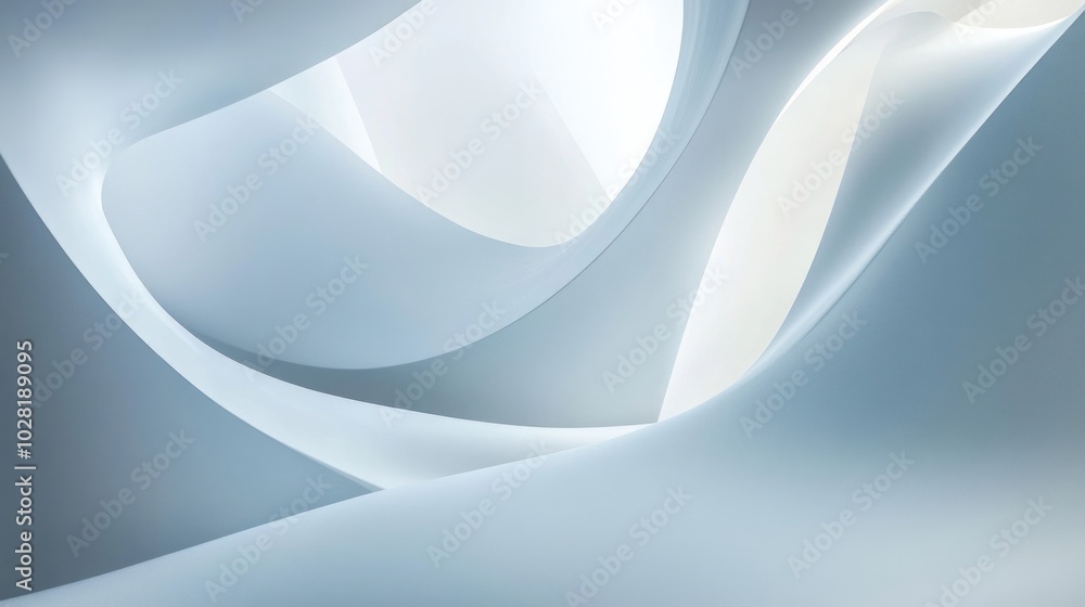 Abstract White and Blue Curves Abstract White and Blue Curves