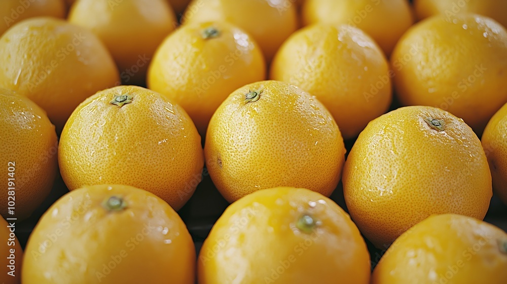 Fresh lemons background Close up Top view : Generative AI Fresh lemons background Close up Top view : Generative AI