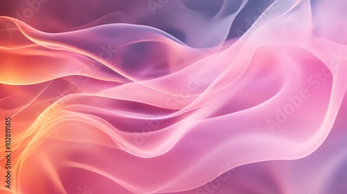 Abstract pink and orange fabric with flowing waves