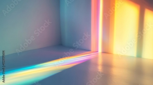 A Corner Room Bathed in Rainbow Light