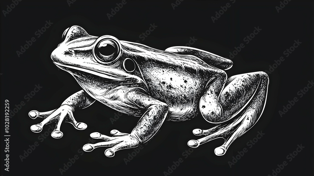 Naklejka premium Hand Drawn Illustration of a Frog.