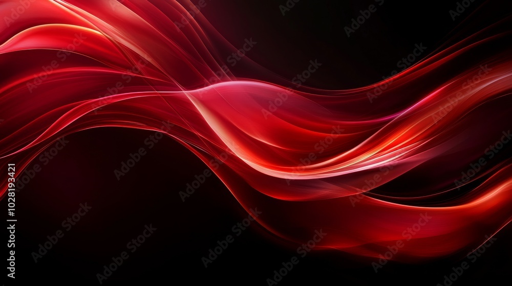 Obraz premium Abstract red flowing waves design symbolizing energy, movement, passion, fluidity, and dynamism.