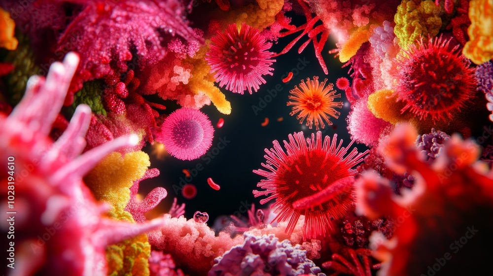 Explore the Unseen Landscapes of the Microbiome: A vibrant journey through the intricate world of microbes, revealing the beauty and complexity of life at the microscopic level. Explore the Unseen Landscapes of the Microbiome: A vibrant journey through the intricate world of microbes, revealing the beauty and complexity of life at the microscopic level.