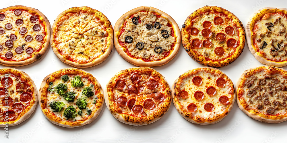Assortment of Delicious Pizzas. Assortment of Delicious Pizzas.
