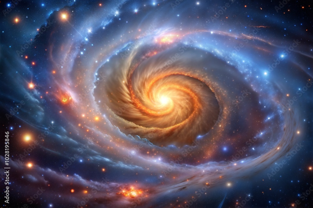 Spiral galaxy close-up cool wallpaper of celestial swirls Spiral galaxy close-up cool wallpaper of celestial swirls