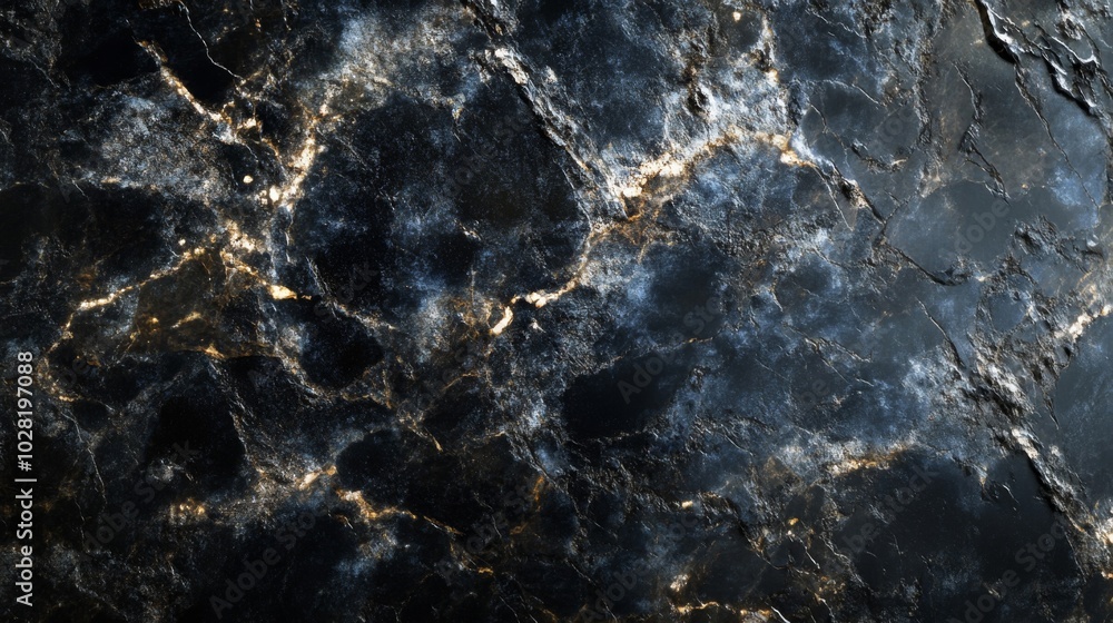 Close-up Texture of Black Marble with Golden Veins Close-up Texture of Black Marble with Golden Veins