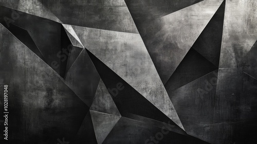 Wallpaper Mural Abstract Geometric Pattern of Interlocking Triangles on a Dark Metallic Surface Torontodigital.ca