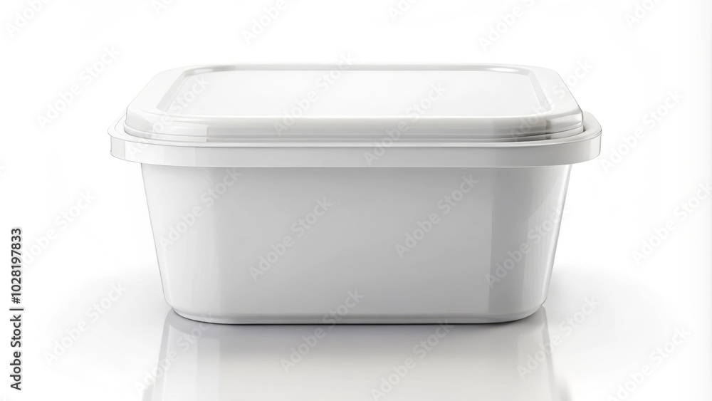 White Food Container Mockup on Clean White Background for Branding and Packaging Design, High Quality, Versatile and Modern White Food Container Mockup on Clean White Background for Branding and Packaging Design, High Quality, Versatile and Modern