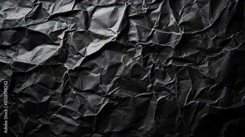 Crumpled Black Paper Texture