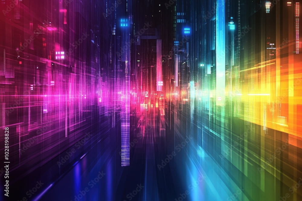 Abstract colorful light trails on a dark background Abstract colorful light trails on a dark background