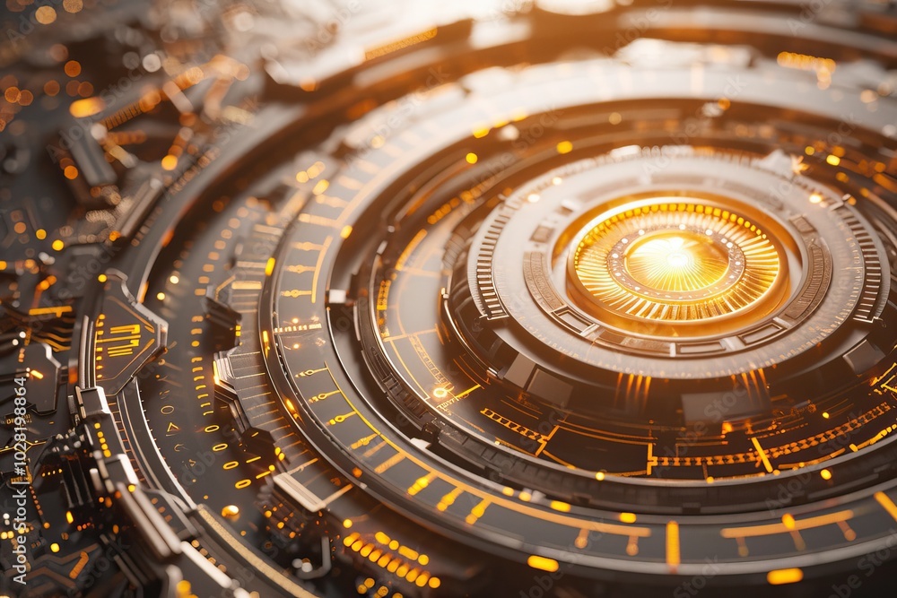 Abstract futuristic design featuring glowing elements and high-tech patterns in vibrant orange and dark tones. Abstract futuristic design featuring glowing elements and high-tech patterns in vibrant orange and dark tones.