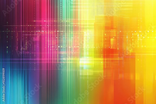 Colorful abstract background with vibrant digital patterns.