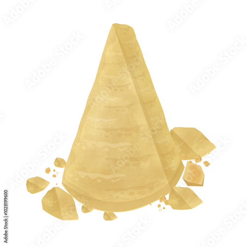 Vector Illustration Logo Clipart Piece of Parmesan Cheese Isolated