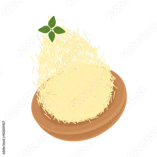 Vector Illustration Logo Clipart Levitation grated parmesan cheese