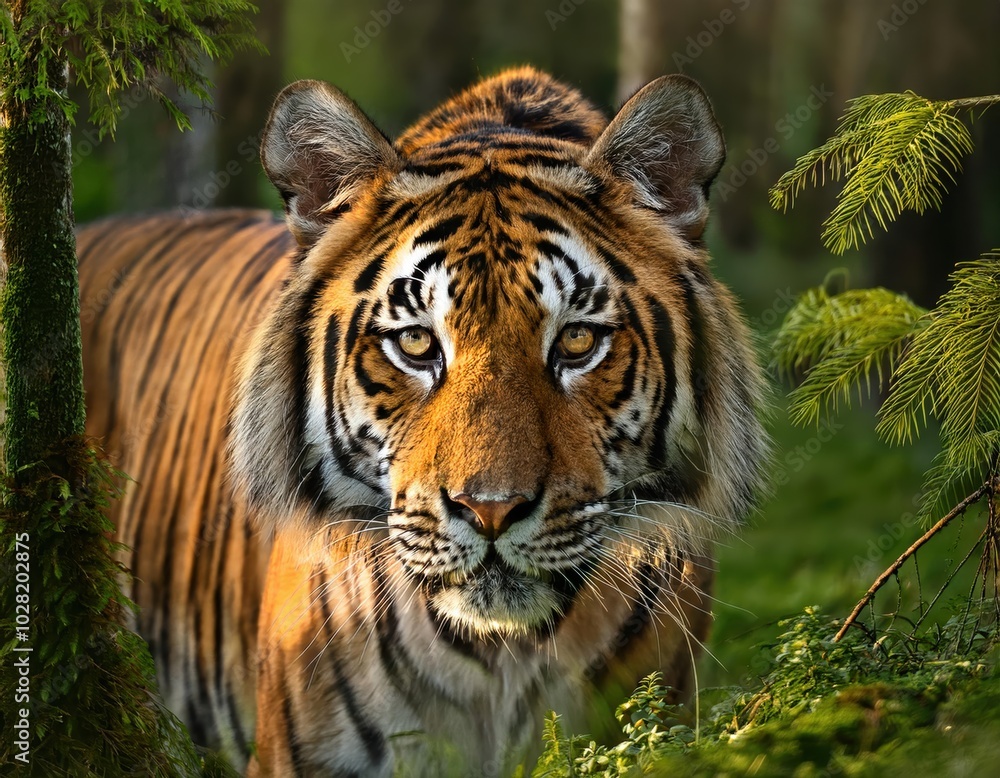 Close-Up Portrait of a Tiger in the Wild Close-Up Portrait of a Tiger in the Wild