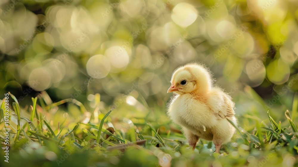 Cute Little Chick in the Grass Cute Little Chick in the Grass