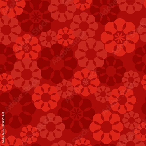 Chinese seamless pattern with red background for square design