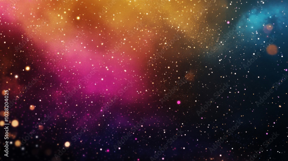 Obraz premium A Cosmic Nebula with Glittering Stars and Glowing Gas