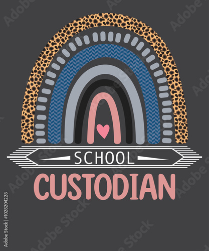 School Custodian Rainbow Leopard Print Men Women Custodian T-Shirt design vector,
school, custodian, leopard, rainbow, print, men, women, t-shirt, apparel, School Custodian, School Custodian saying, 