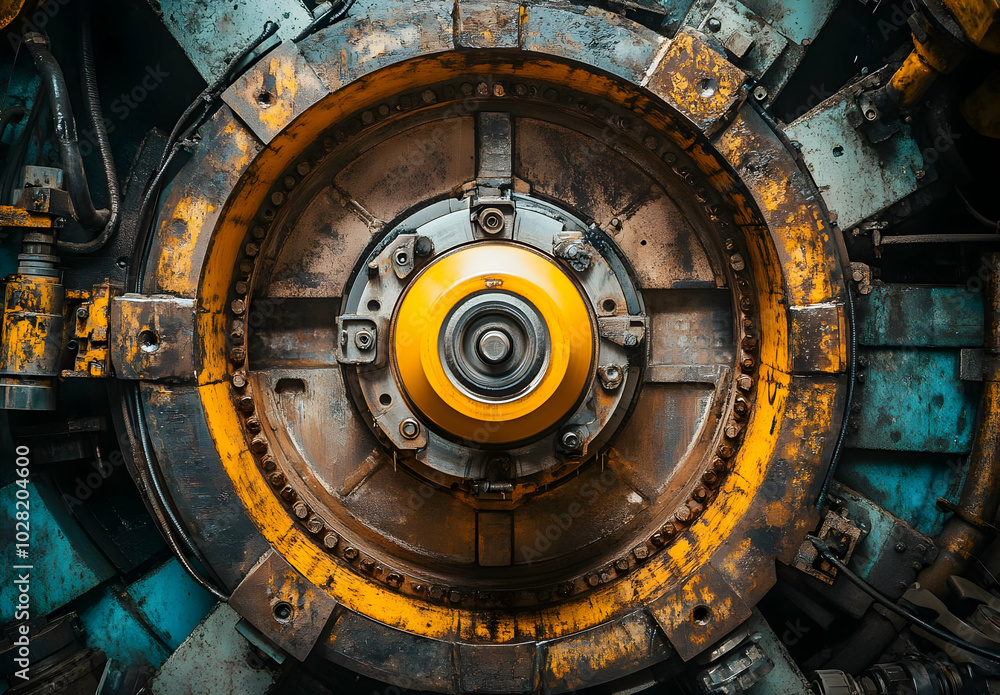 Industrial Gear Wheel Close Up.