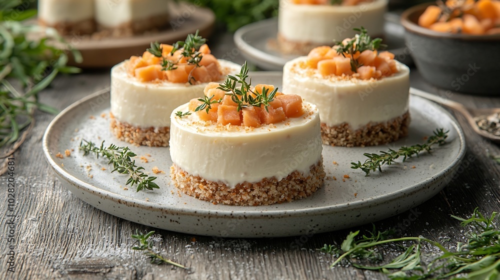 Vegan raw carrot cake on a white plate Healthy food : Generative AI Vegan raw carrot cake on a white plate Healthy food : Generative AI