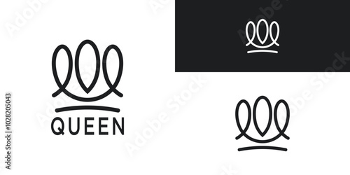 Royal Princess queen crown logo design. Premium Vector