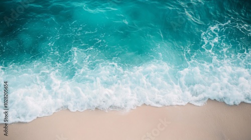 Foamy Ocean Waves Crashing on a Sandy Beach