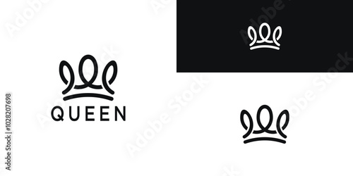 Royal Princess queen crown logo design. Premium Vector