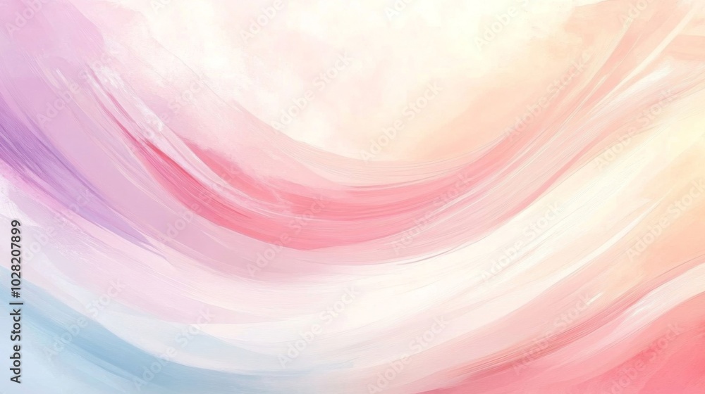 Abstract Watercolor Painting with Pink, Blue, and White Curved Lines Abstract Watercolor Painting with Pink, Blue, and White Curved Lines