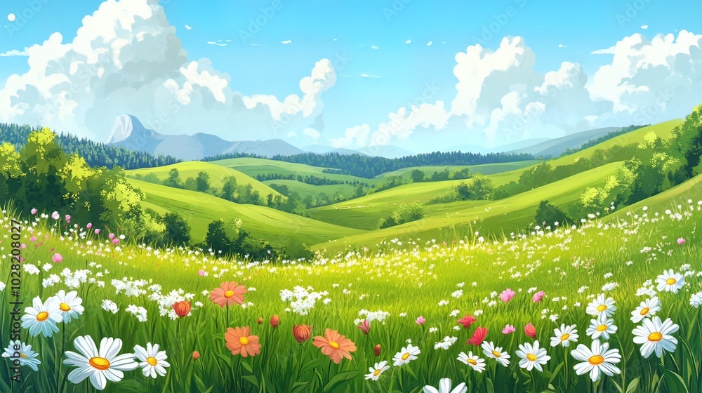 Summer Meadow in the Mountains Summer Meadow in the Mountains