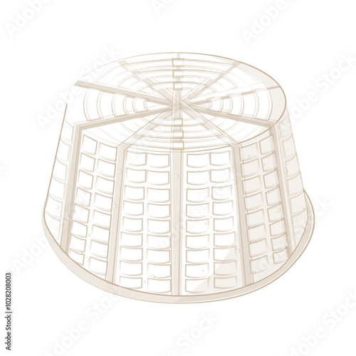 Vector Illustration Logo Line art Whole Ricotta cheese 