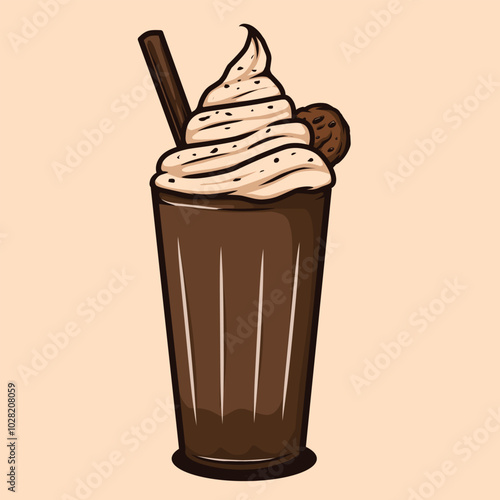 Chocolate milkshake vector drawing design