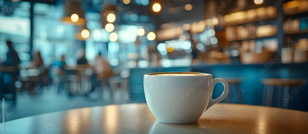 Coffee Cup on a Table in a Cafe. Coffee Cup on a Table in a Cafe.