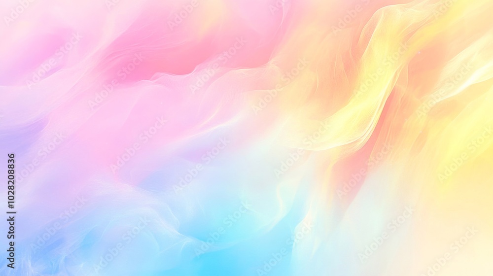 Abstract Pastel Swirls and Folds in Blue, Pink, and Yellow Abstract Pastel Swirls and Folds in Blue, Pink, and Yellow