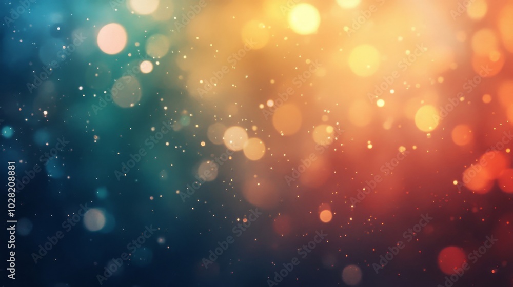 Abstract Background with Bokeh Lights and a Gradient of Teal, Orange, and Red Abstract Background with Bokeh Lights and a Gradient of Teal, Orange, and Red
