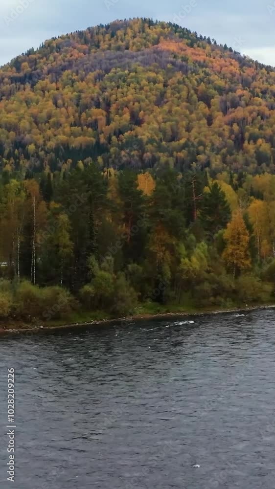 Aerial view of mountain during autumn Aerial view of mountain during autumn