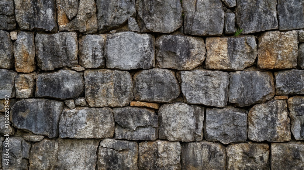 Close-up of a Stone Wall with Irregularly Shaped Stones Close-up of a Stone Wall with Irregularly Shaped Stones