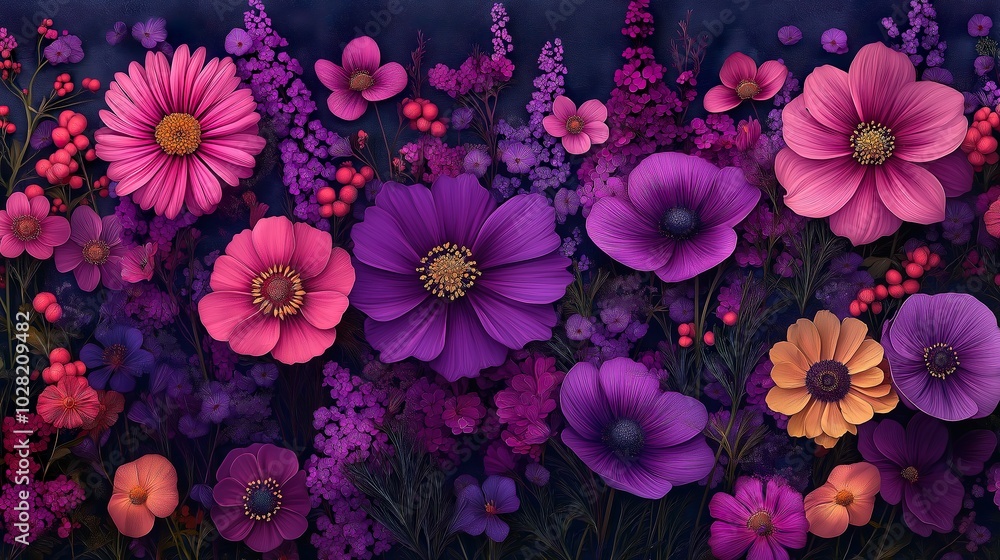 The Background Consists Of Purple Flowers And Plants. Illustration On The Theme Of Nature And Graphic Arts, Drawing And Ecology. Backgrounds And Plants. Generative AI
The Background Consists Of Purple Flowers And Plants. Illustration On The Theme Of Nature And Graphic Arts, Drawing And Ecology. Backgrounds And Plants. Generative AI